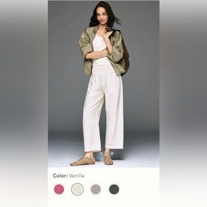 Pilcro Reese barrel pull up linen pants